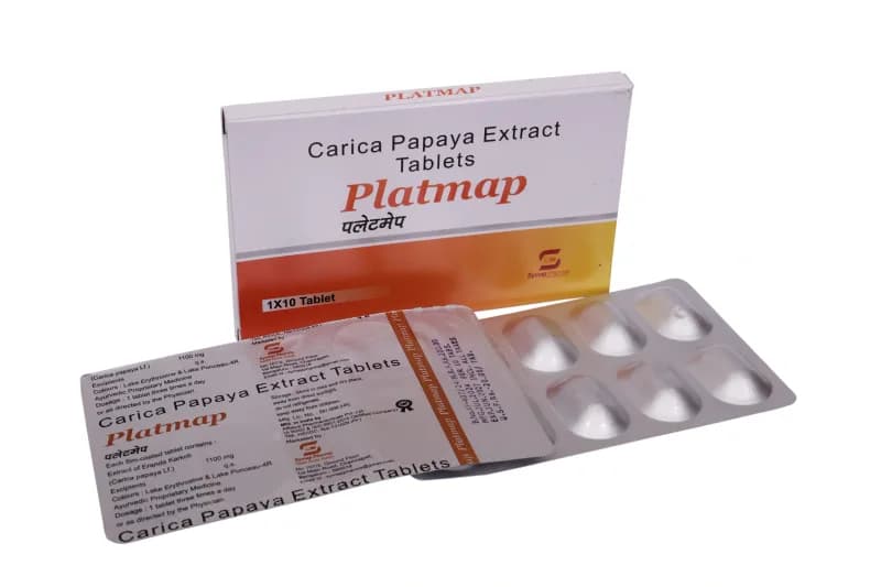 platmap – &nbsp;\n\n<strong>Carica papaya extract tablet is used to improve platelet count and support immune function during viral infections like dengue.</strong>