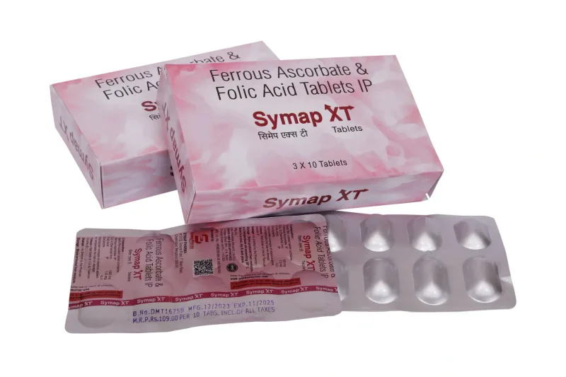 Symap XT Tab – Ferrous Ascorbate eq to Elemental Iron 100mg+Folic Acid 1.5mg