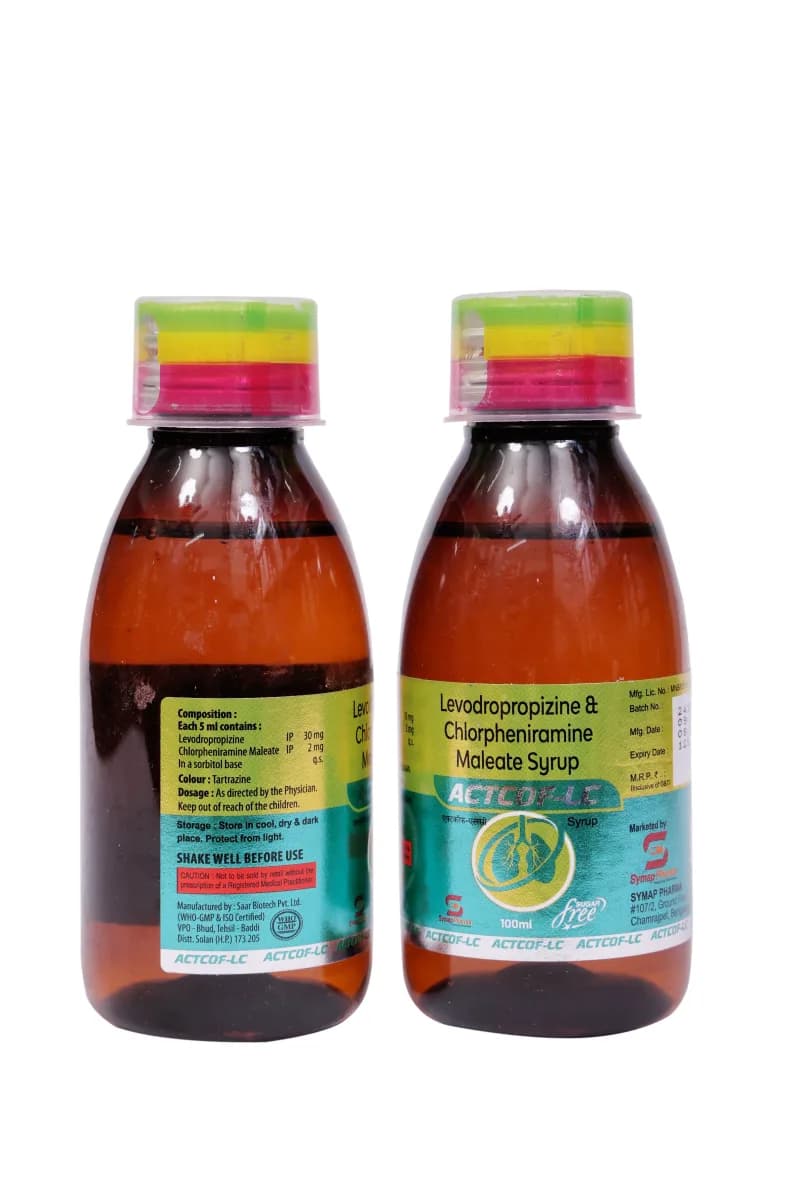 Actcof-LC Syp (Sugar Free) – Levodropropizine 30mg, Chlorpheniramine Maleate 2mg